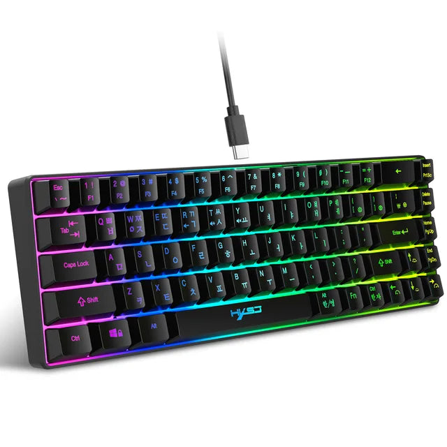 68-Key USB Wired Gaming Keyboard with 20 RGB Backlight Modes