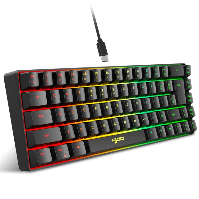 68-Key USB Wired Gaming Keyboard with 20 RGB Backlight Modes