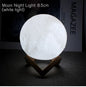 8cm Moon Lamp LED Night Light Battery Powered With Stand Starry Lamp Bedroom Decor Night Lights Kids Gift Moon Lamp