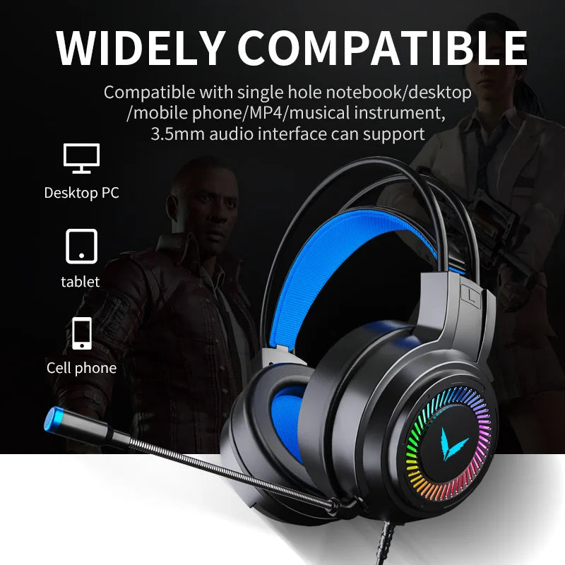 G58 Wired 7.1 Gaming Headset, Foldable Stereo Bass Headphones with Mic