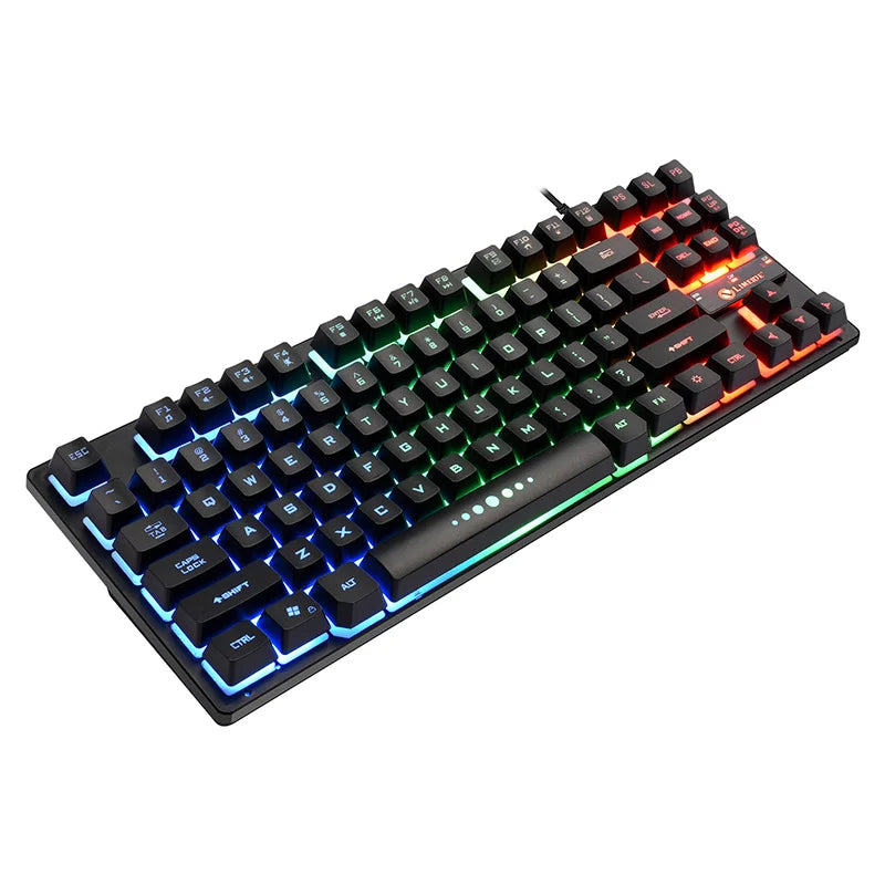 K87 87-Key RGB Mechanical Gaming Keyboard, USB Wired, Multi-Color LED Backlight, for Mac & Windows