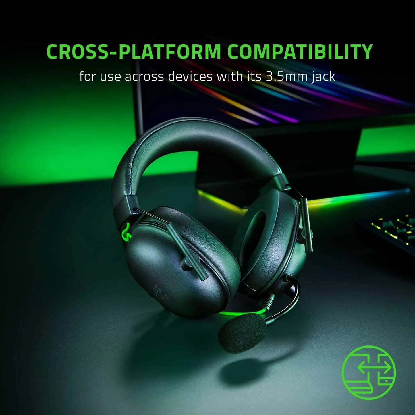 Razer BlackShark V2 X Wired Gaming Headset: 7.1 Surround Sound