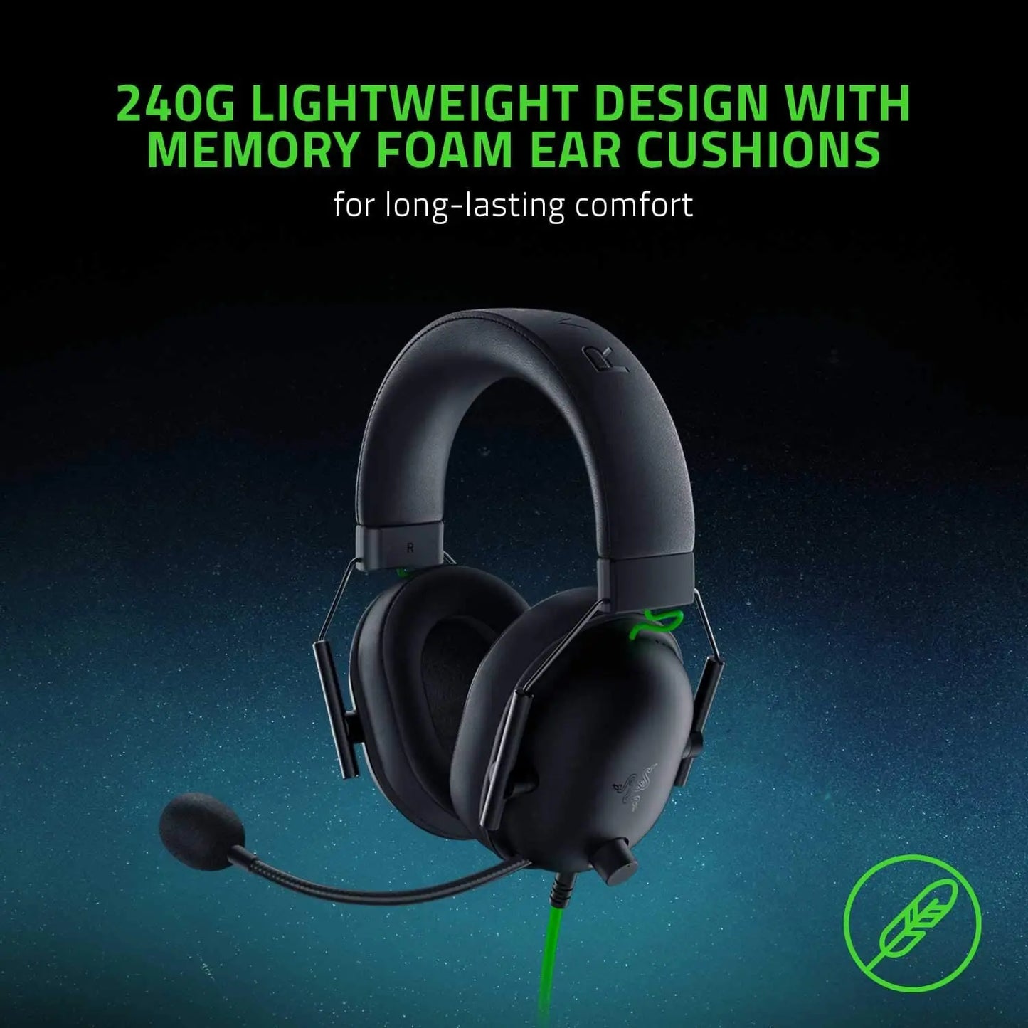 Razer BlackShark V2 X Wired Gaming Headset: 7.1 Surround Sound