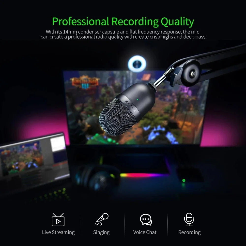 Razer Seiren Mini USB Condenser Microphone Ultra-compact Streaming Microphone.