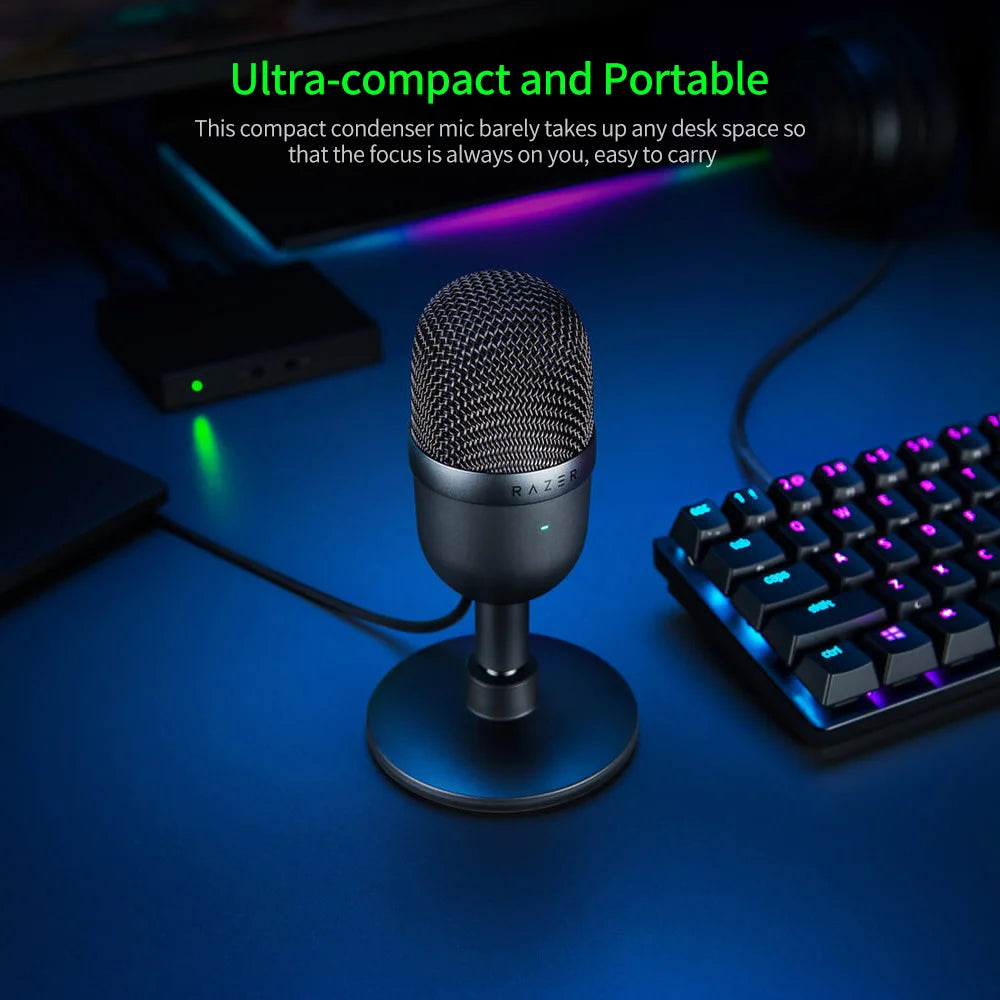 Razer Seiren Mini USB Condenser Microphone Ultra-compact Streaming Microphone.