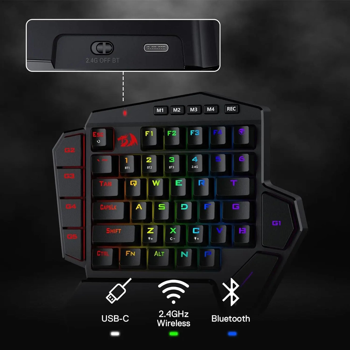 Redragon K585 PRO Wireless One-Handed Mechanical Keyboard