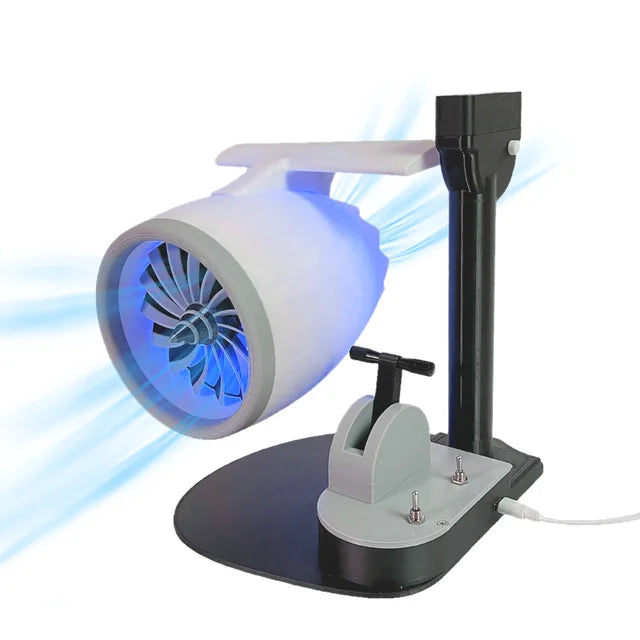 Compact USB JetFan Desktop Turbofan with Humidifier & Blue LED Light