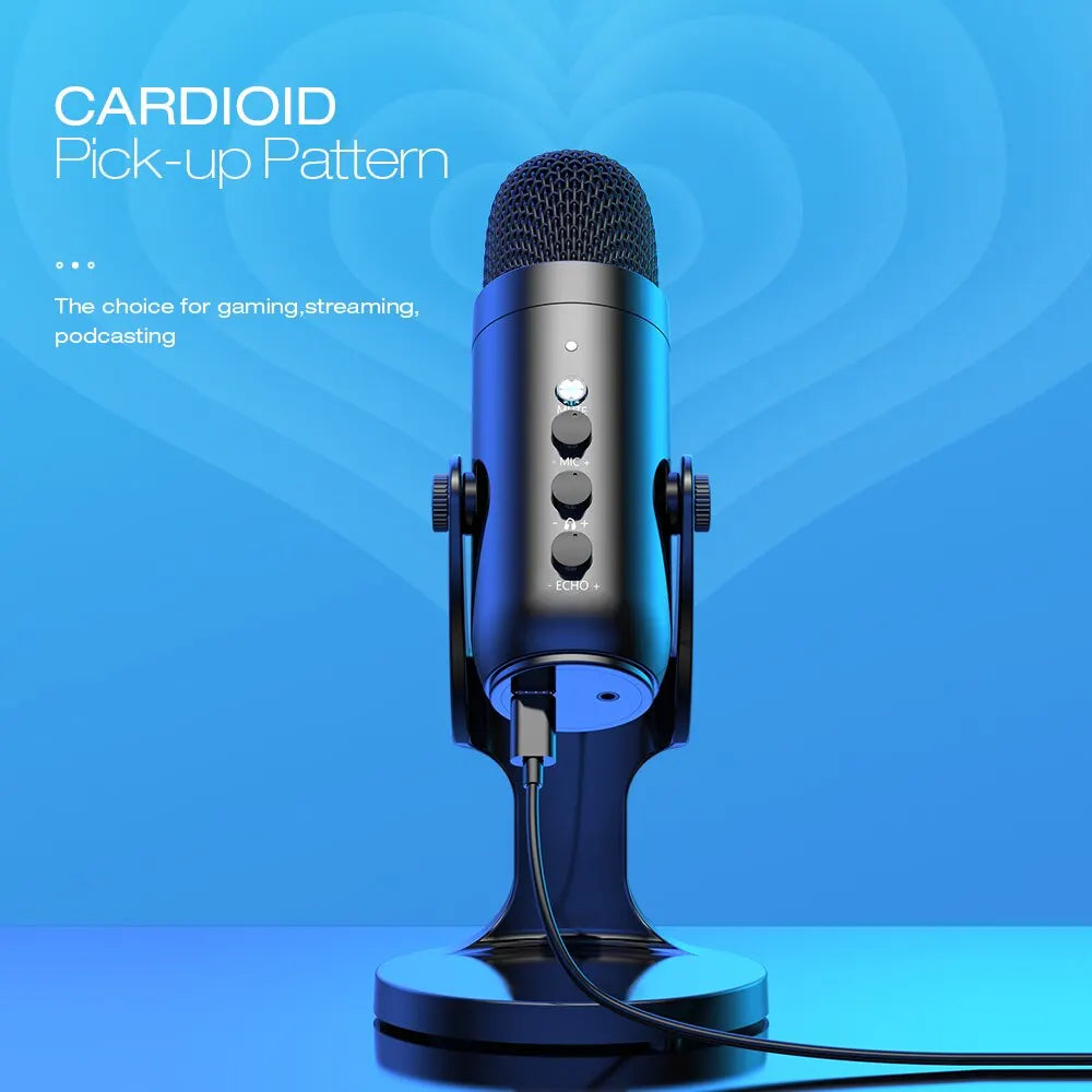 USB Condenser Microphone for PC/Mac, Gaming, Streaming & Podcasting with Headphone Output